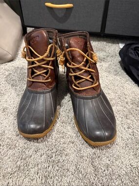 Sperrys Bean Brown and Black Duck Boots